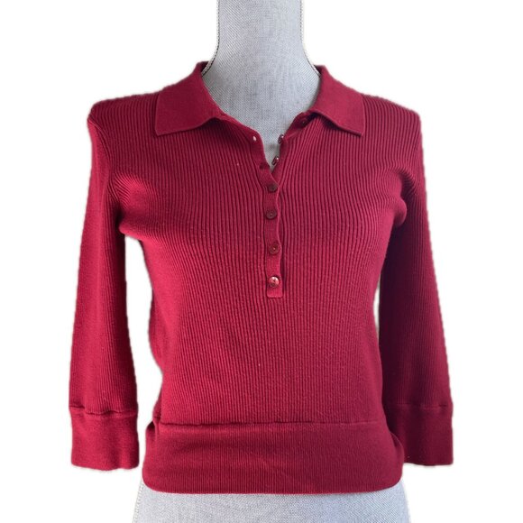 INC International Concepts Sweaters - I.N.C. Red Pull Over Sweater Cropped Size Medium